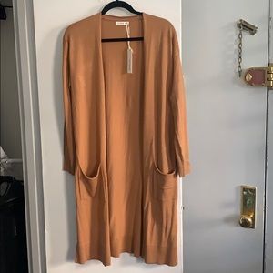 Camel open cardigan